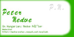 peter medve business card